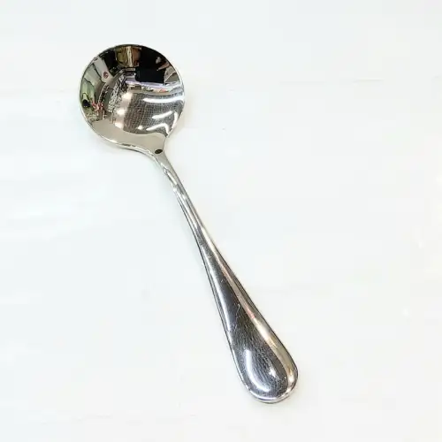 #1010201-SS11; Stainless steel soup spoon 12.7cm