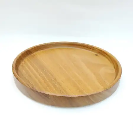#AC10P; Acacia wood round plates 10&quot..