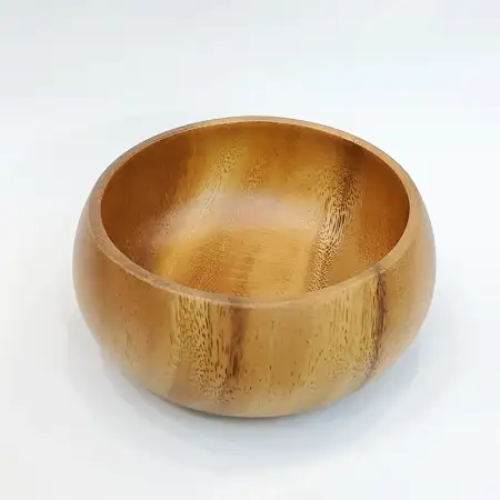#AC12506W; Acacia wood bowl 12.5cm..