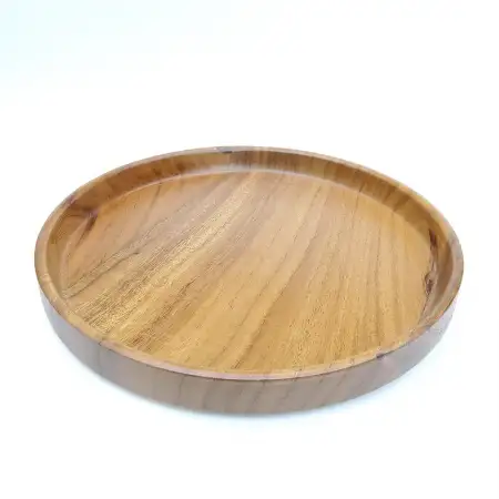 #AC12P; Acacia wood round plates 12&quot..