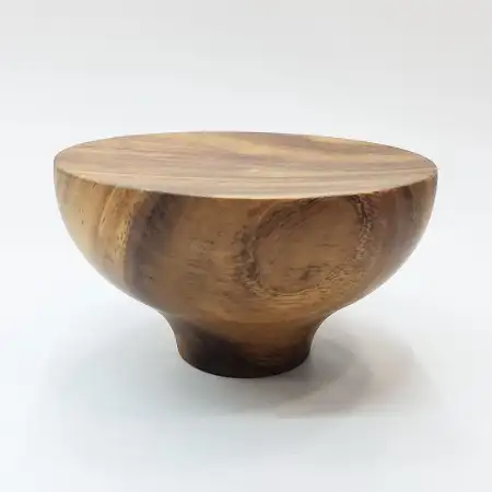 #AC155W; Wooden pedestal bowl 15.5cm  ..