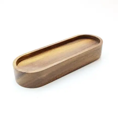 #AC19868; Acacia wood tray 19.8x6.8cm..