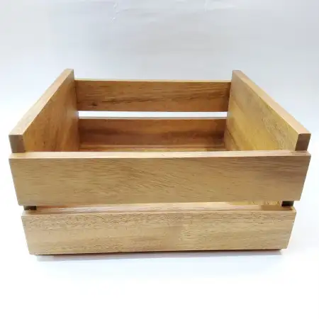 #AC2324K; Acacia wood crate 23x24cm..