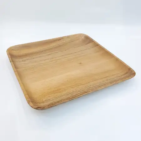 #AC25S; Acacia wood plate 25x25cm..
