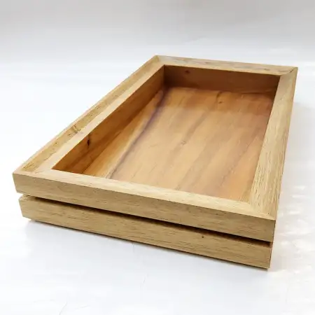 #AC265163KS; Acacia wood tray 26.5x16.3x..