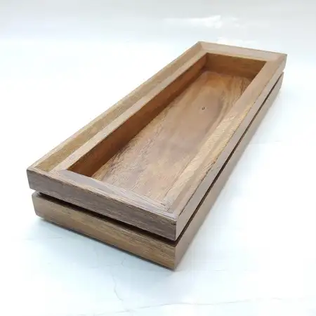 #AC31107K;  Acacia wood utensil holder 3..