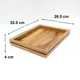 #AC325265KS;  Acacia flow tray 32.5x26.5x4cm