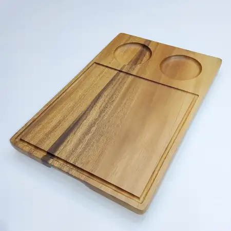 #AC4430;  Acacia wood serving board 44x30cm
