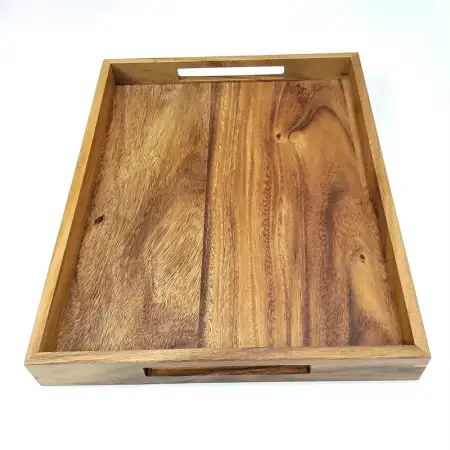 #AC455355K; Acacia wood tray 45.5x35.5cm..