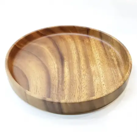 #AC8P; Acacia wood round plate 8" ..
