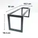 #AG530-184H; Metal frame rect.53x16.3x18.4cm #BK