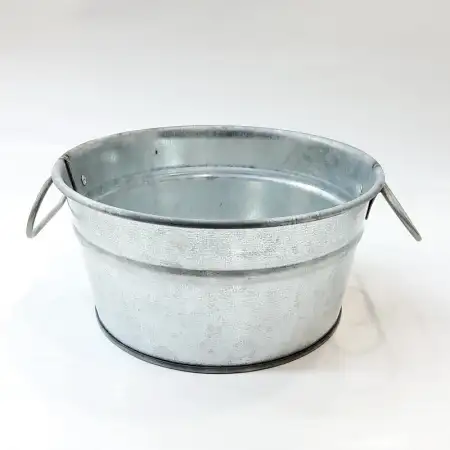 #B232-O; Metal bucket round 15cm Vintage..