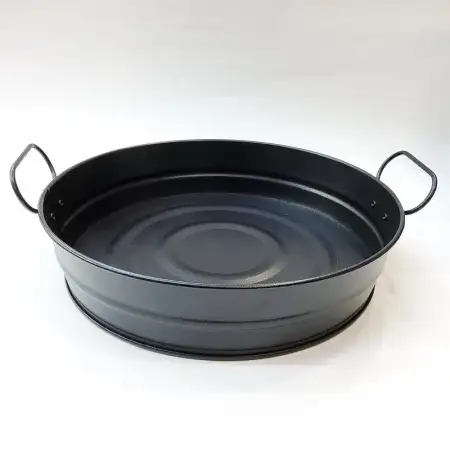 #B259-BK; Metal bucket 22x5cm RD Black..