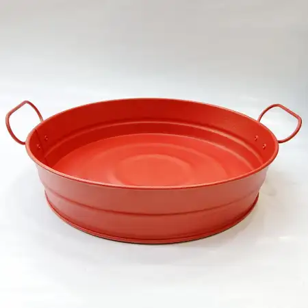 #B259-R; Metal bucket 22x5cm RD Red..