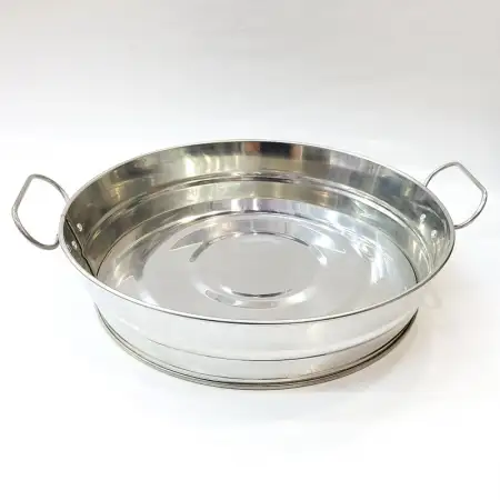 #B259-SS; Metal bucket 22x5cm RD silver..