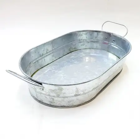#B267-O; Metal bucket 24x15x5cm Vintage ..