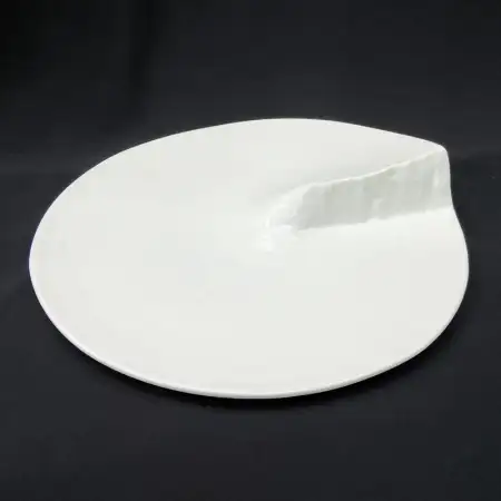 #BS1669-WT; Ceramic edge plate 9.75 inch..
