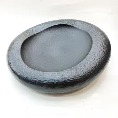 #BS1799-BK; Ceramic rock bowl 12.25 inch..