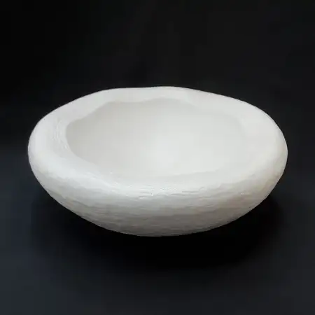 #BS1805-WT; Ceramic rock bowl 8 inches..