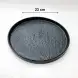 #BS5057-BK; Ceramic flat round plate 23cm