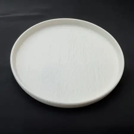 #BS5057-WT; Ceramic flat round plate 23c..