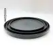 #BS5071-BK; Ceramic flat round plate 30cm