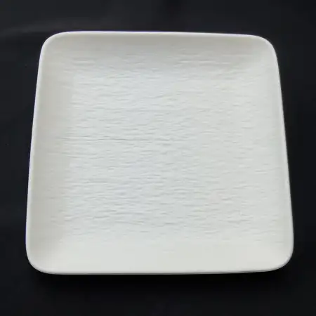 #BS5170-WT; Ceramic 27.5cm square plate..