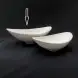 #BS5293-WT; Ceramic moon shape bowl 25.5cm