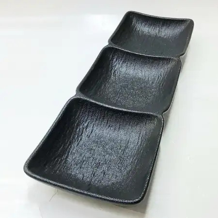 #BS5361-BK; Ceramic sauce dish 1x3..