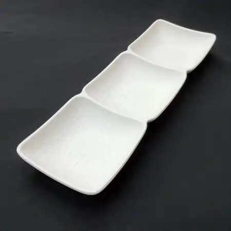 #BS5361-WT; Ceramic sauce dish 1x3..