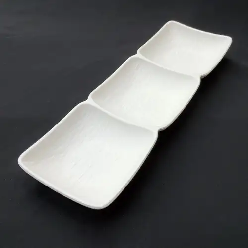 #BS5361-WT; Ceramic sauce dish 1x3