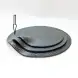 #BS8850-BK; Ceramic round 28cm slate shape