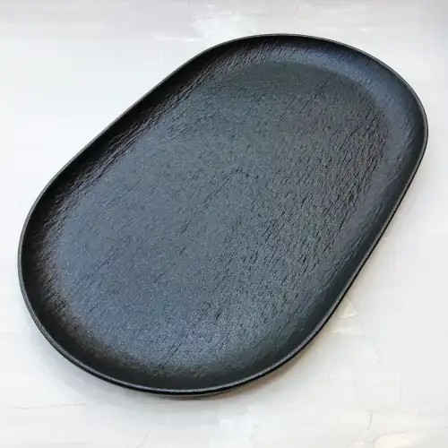 #BS8881-BK; Ceramic platter 38.5x23.5cm