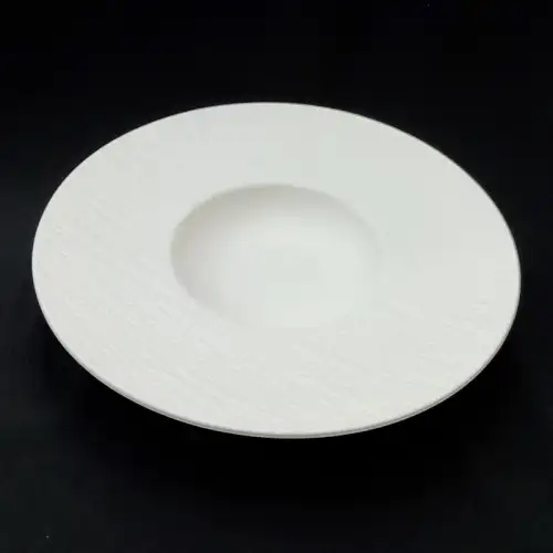 #BS8898-WT; Ceramic soup plate 25.5cm