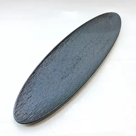 #BS8997-BK; Ceramic oval plate 43.5cm..