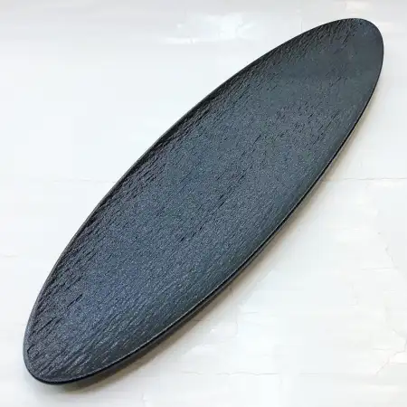 #BS9000-BK; Ceramic oval plate 49cm..