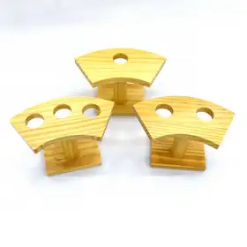 #BT0395; Wooden Temaki Hand Roll Stand 3 Holes