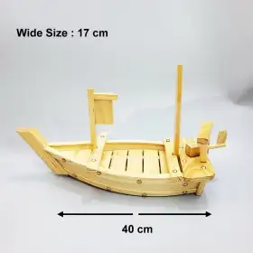 #BT6054; Wooden sushi boat 40x17cm