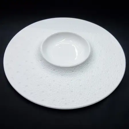 #BU6504; Ceramic round plate 12 inches..