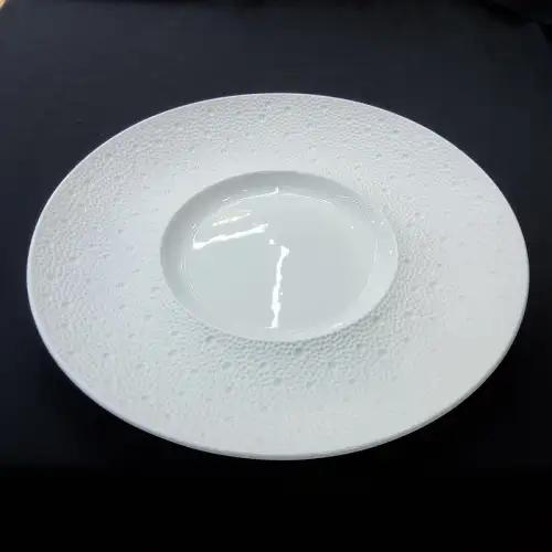 #BU6528; Ceramic round plate 12 inches