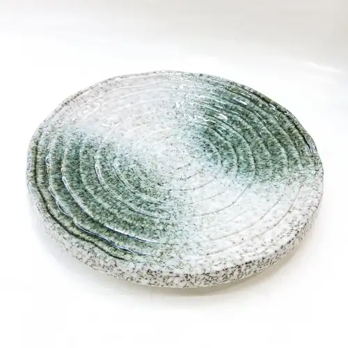 #BY-0204B; Ceramic round plate 10.25 inches