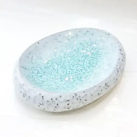 #BY-0471C; Ceramic oval plate 9 inches..