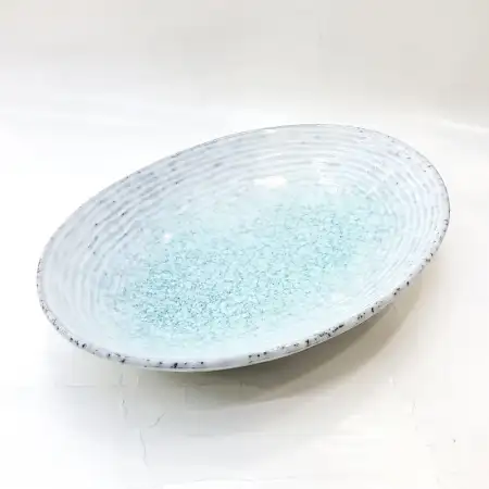 #BY-0570C; Ceramic oval plate 11 inches..