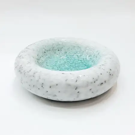 #BY-3359C; Ceramic donut shape bowl 6.25..