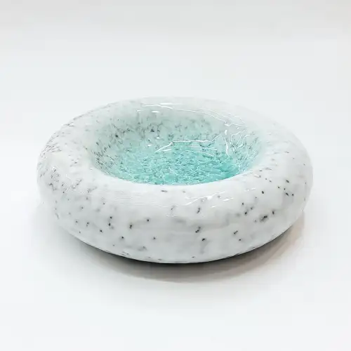 #BY-3359C; Ceramic donut shape bowl 6.25 inches