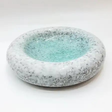 #BY-3373C; Ceramic donut shape bowl 9.5 ..
