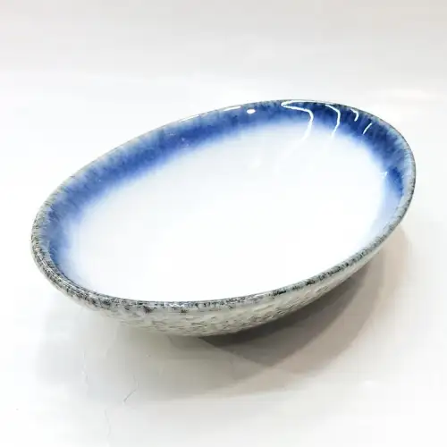 #BY-7686; Ceramic 9.25 inches oval bowl