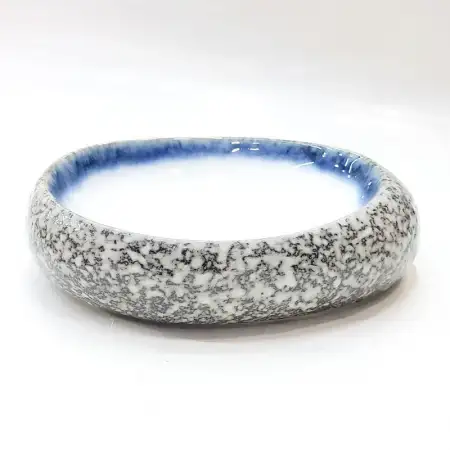 #BY-7877; Ceramic 7.5 inches oval plate..