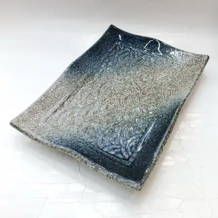 #BY-9772A; Ceramic rect. plate 10.25 inc..