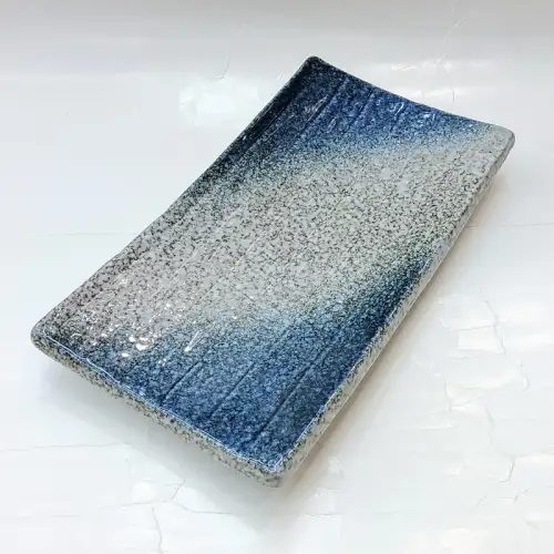 #BY-9802A; Ceramic rectangular plate 8.5 inches